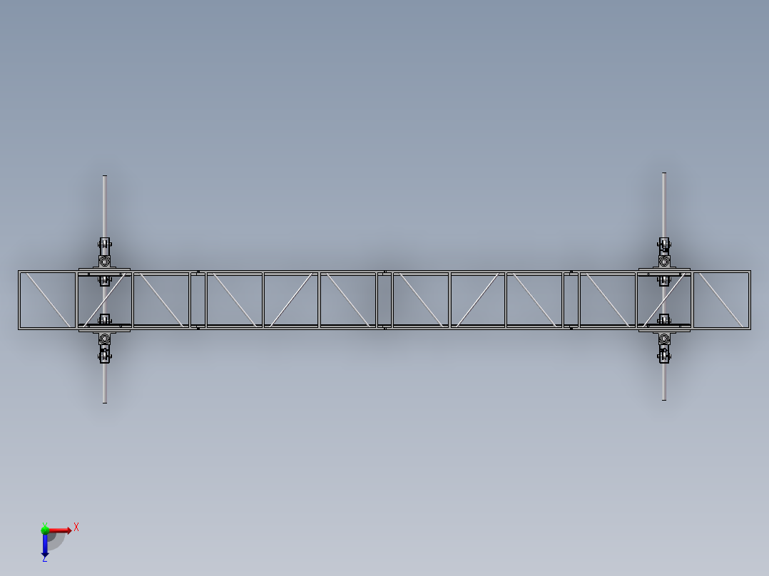 龙门架机构俯视图