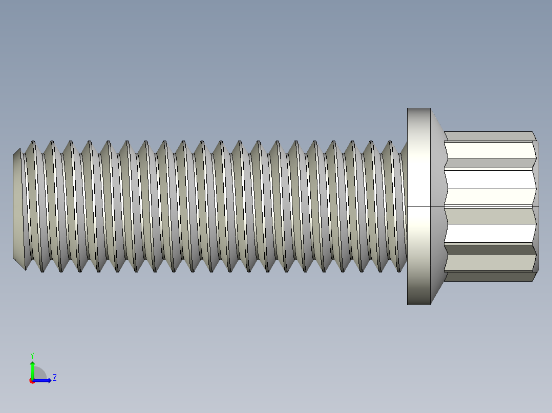 1_4in-28法兰头螺钉-1-4in-28 0.75long 12-point screws.IGS左视图