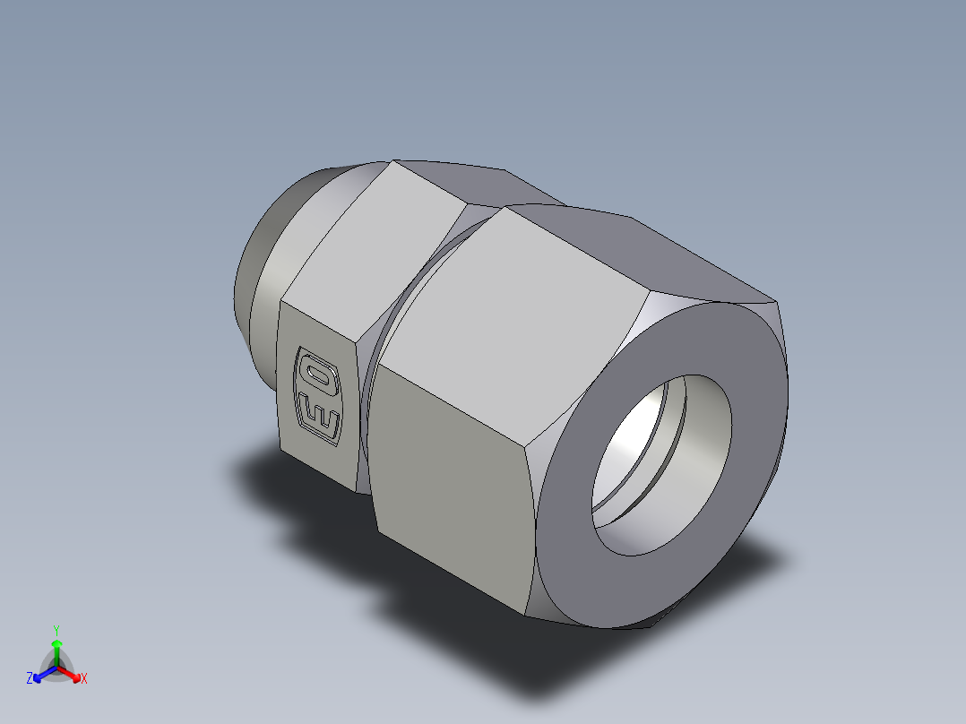 卡套式工业通用硬管接头EO_Weld_connector_AS20ZS71正等轴测图