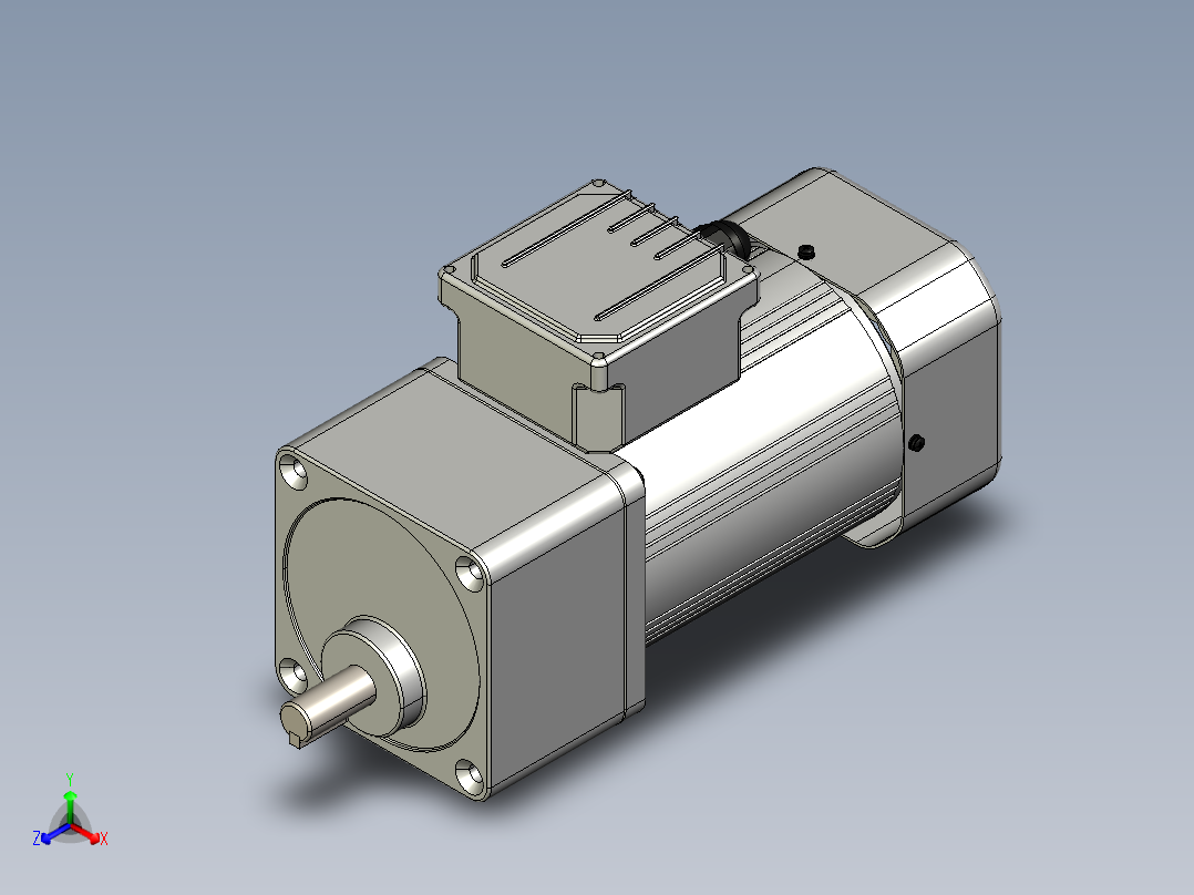 中国的JWD小齿轮电机系列直角中空减速机正等轴测图