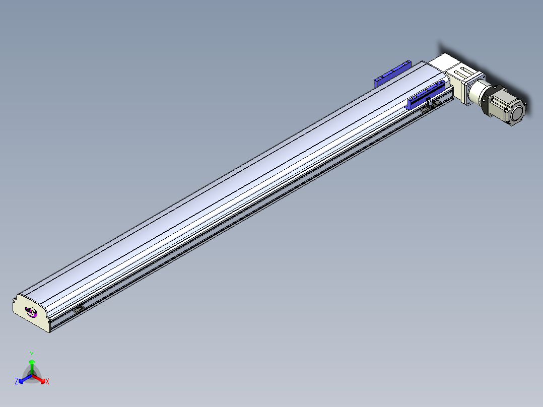 同步带滑台-半封闭B17-L100-S1600-R-P75-D3-N3主视图