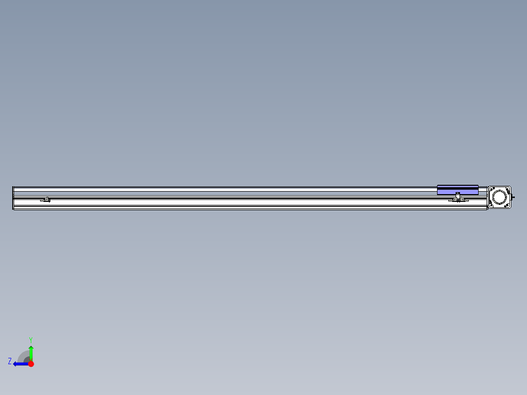 同步带滑台-半封闭B17-L100-S1600-R-P75-D3-N3右视图