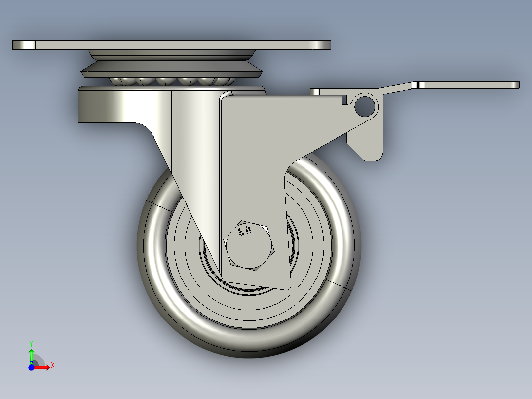 脚轮-脚轮-拉杆-板-。。前视图