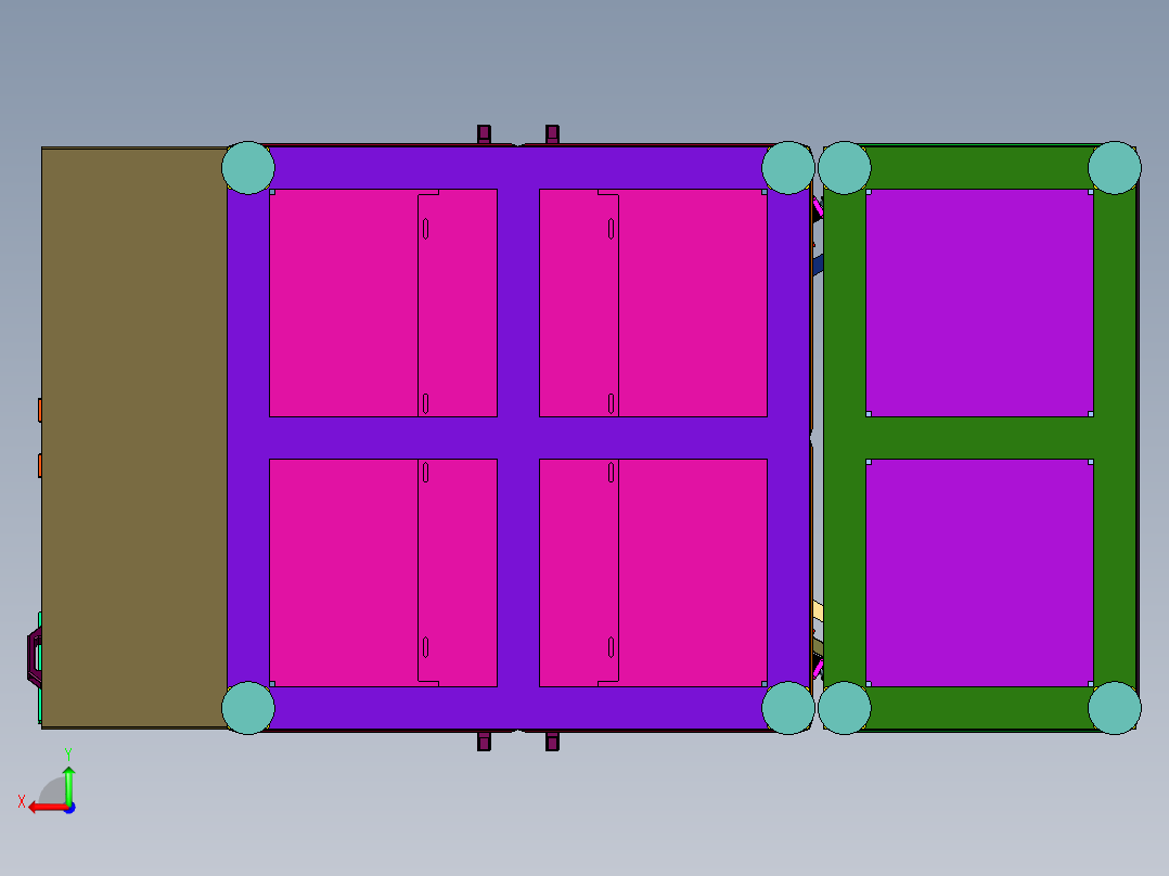 异形五金件焊接的转盘式设备后视图