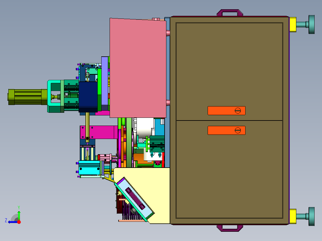 异形五金件焊接的转盘式设备右视图