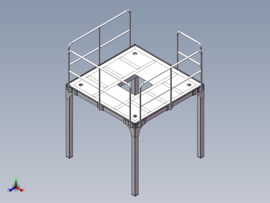 100x100架子正等轴测图