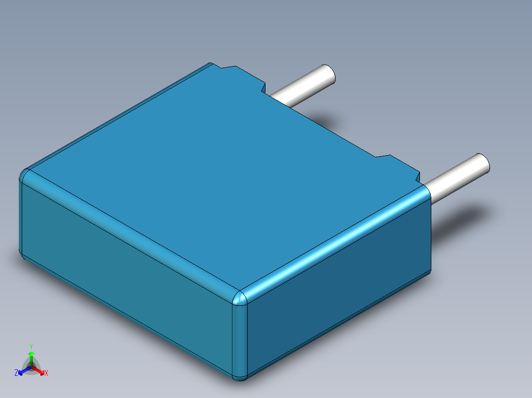无源元件封装-CAP_BOX_7.3x2.5x6.5_BL正等轴测图