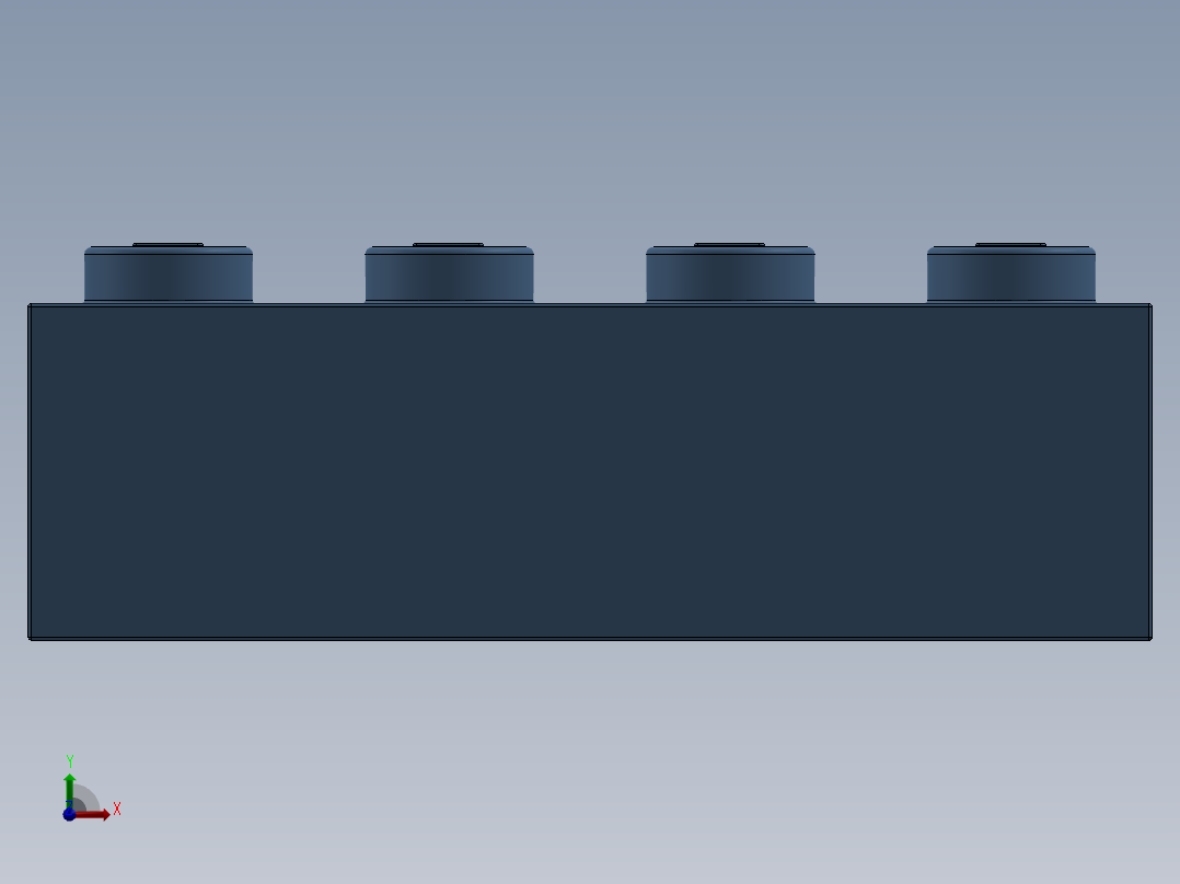 乐高套装 4421基本积木-4163696 - 3010 Medium Blue Brick 1 x 4.SLDPRT前视图