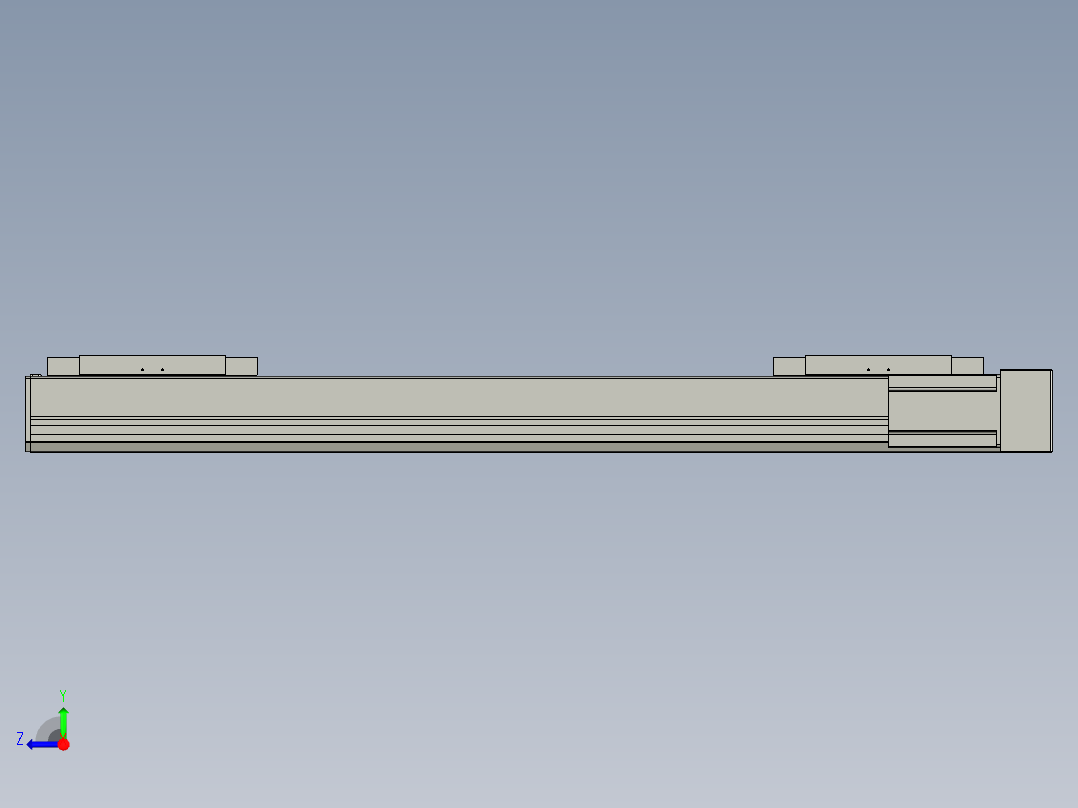 直线模组LHC17-S750-R设计图纸右视图