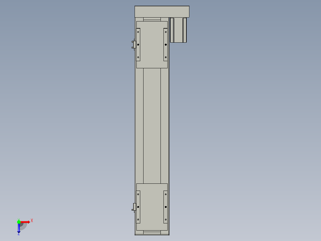 直线模组LHC17-S750-R设计图纸俯视图
