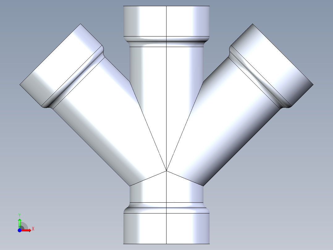 船舶管路系统S7_SeaDrainPLUS_DoubleWye-SxSxSxS_37E163501_1-1-2in Sea Drain Plus - Double Wye - SxSxSxS前视图