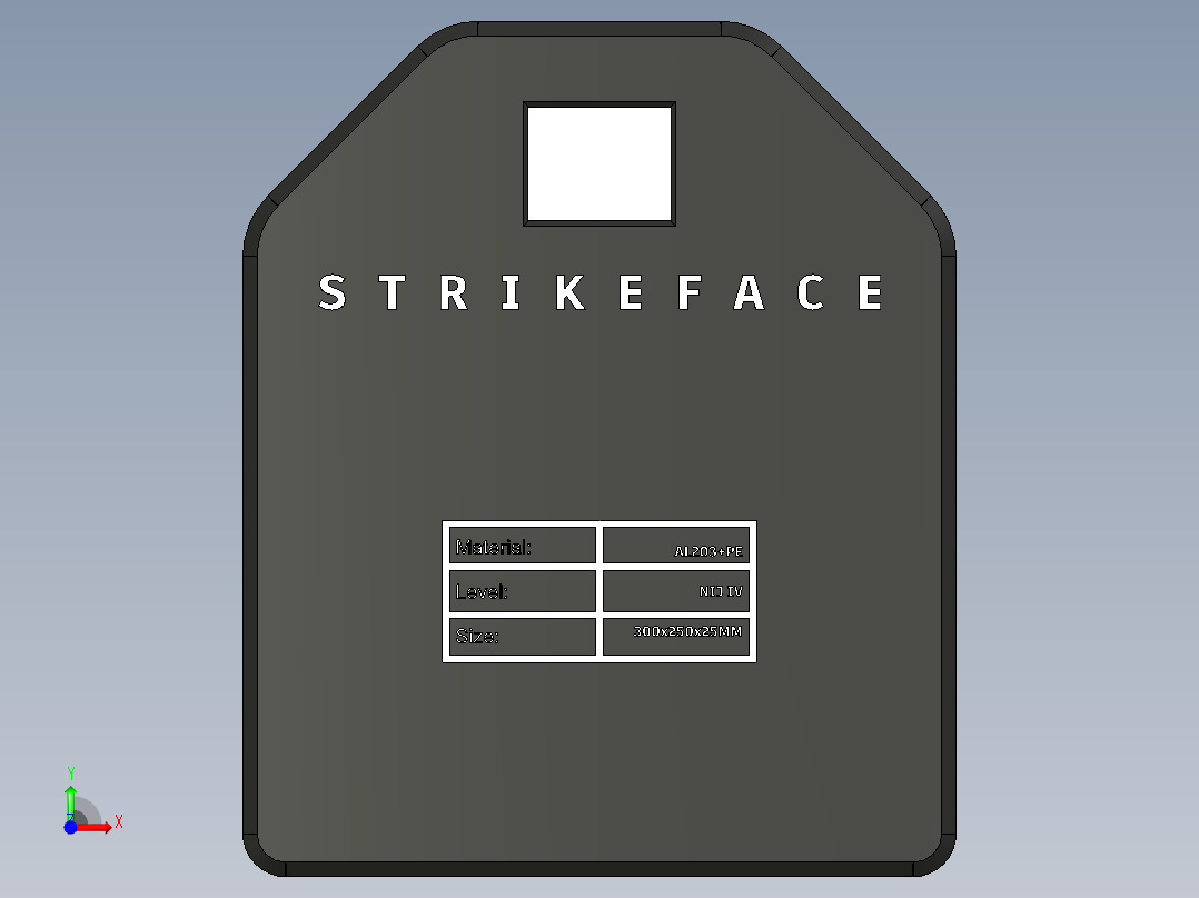 NIJ lvl IV装甲钢板300x250x25前视图