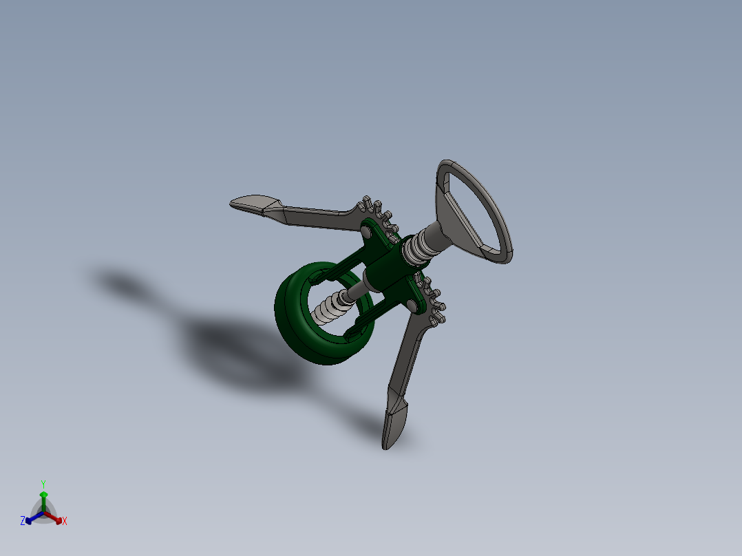 螺旋开瓶器3正等轴测图