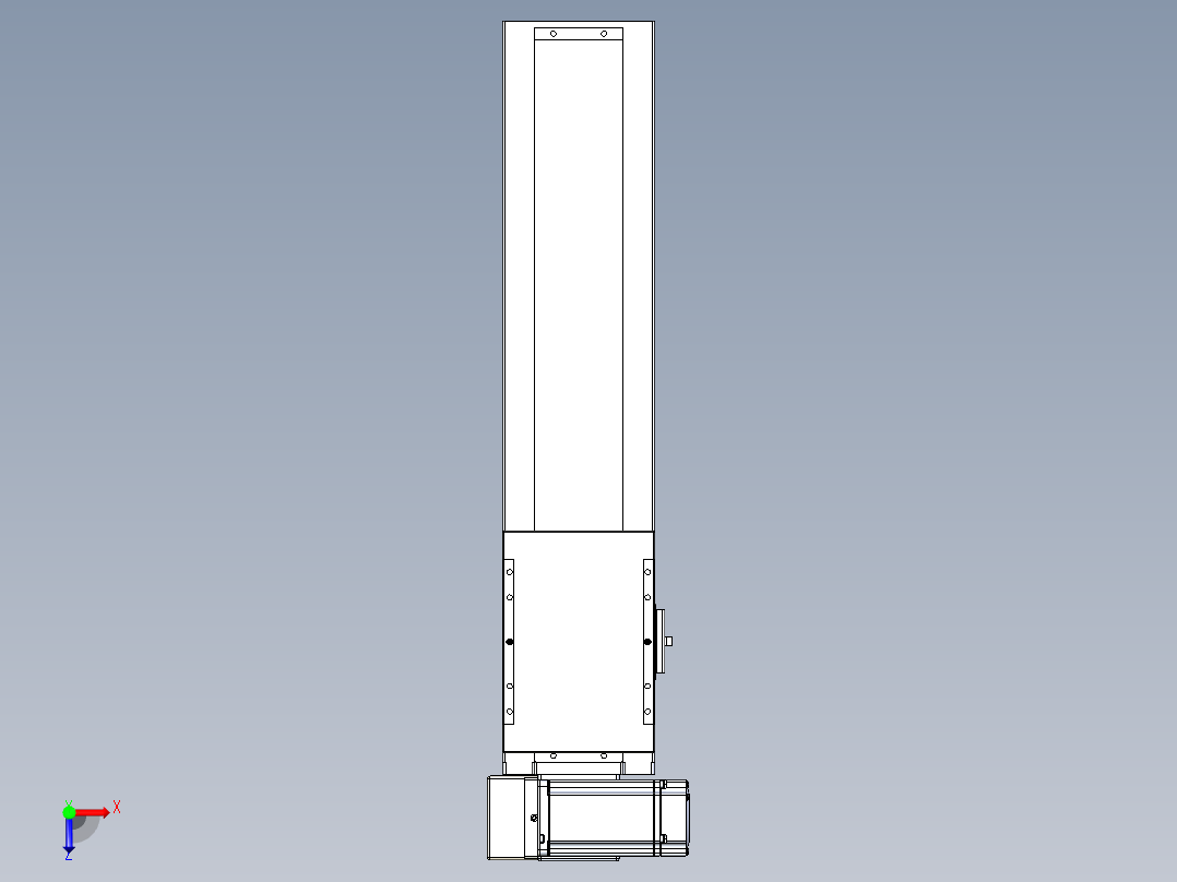 同步带全封闭直线模组TPA-HCB-120D-90-L350-LU-C-P40-N3俯视图