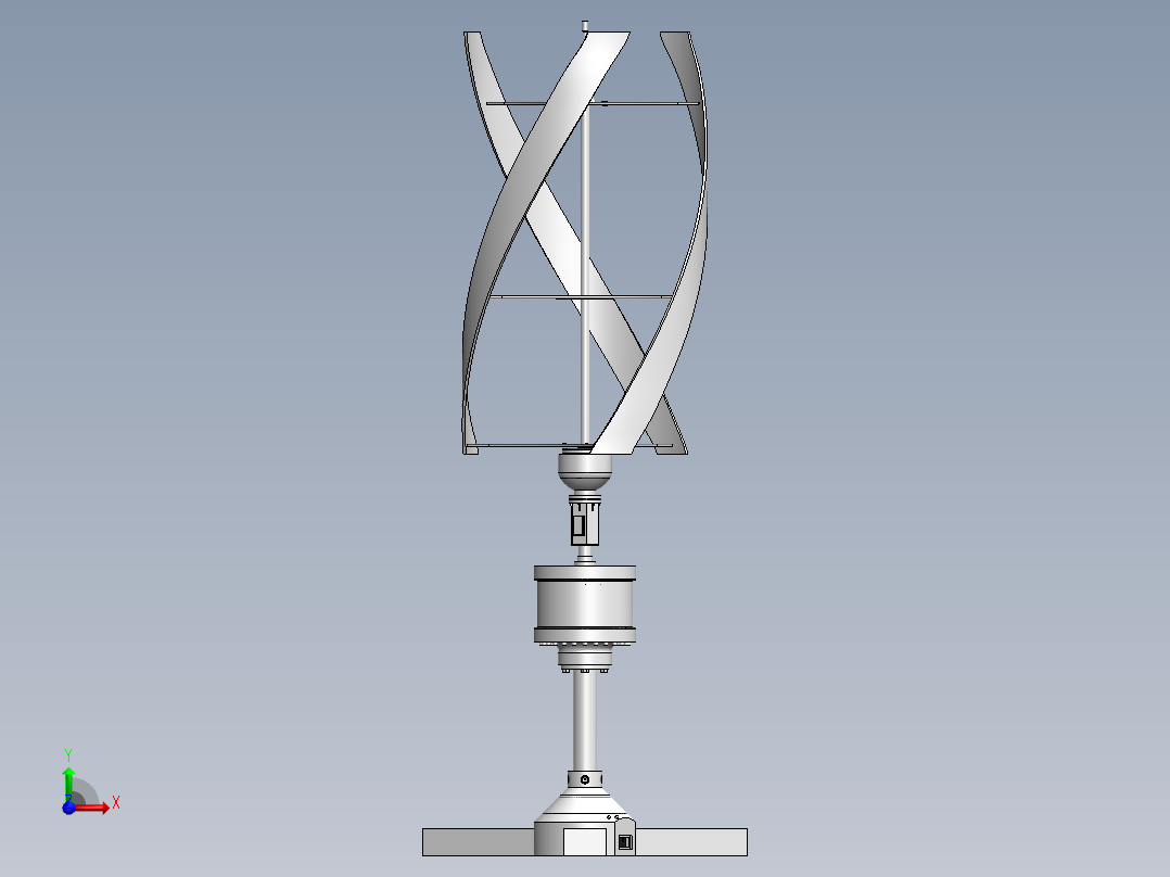 垂直轴风力发电机sw+cad  1826029前视图