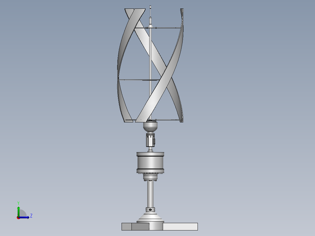 垂直轴风力发电机sw+cad  1826029左视图