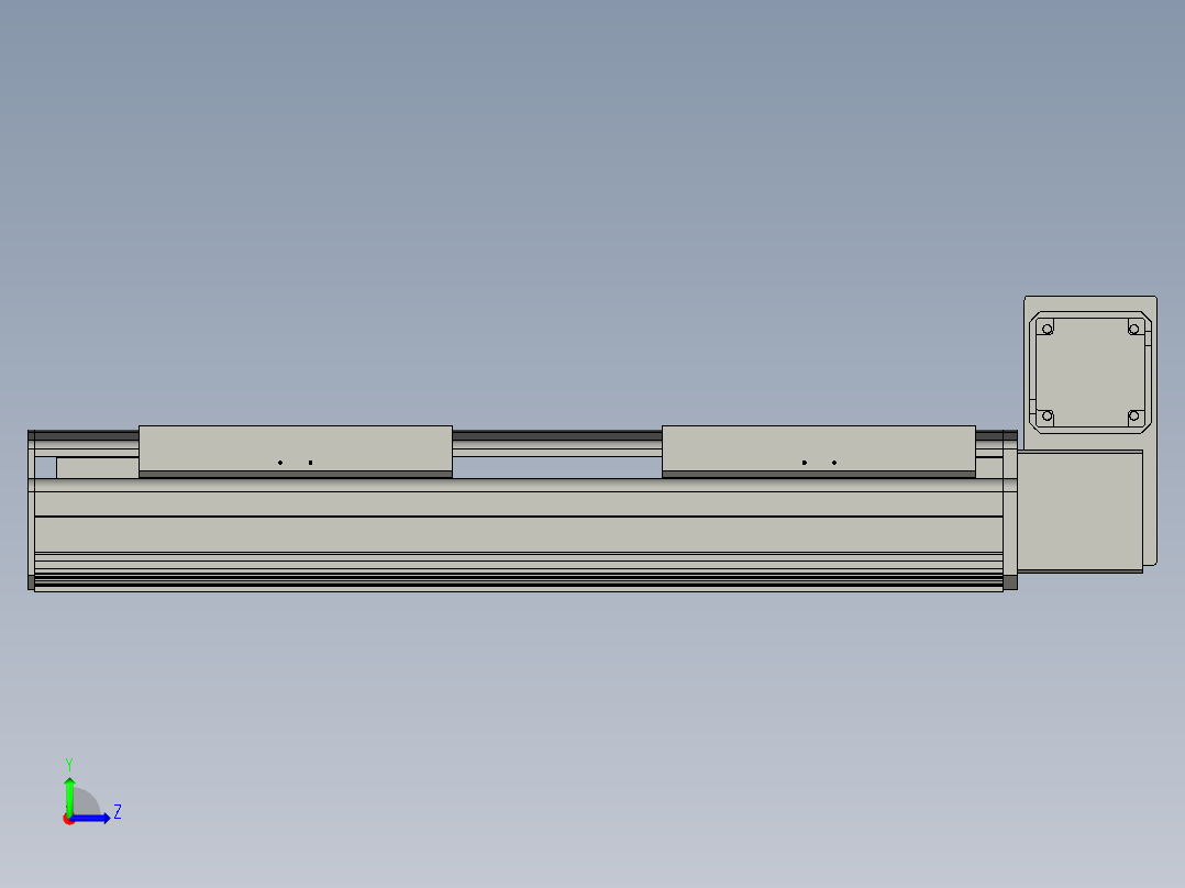 直线模组LHB21-L40-S350-RU设计图纸左视图