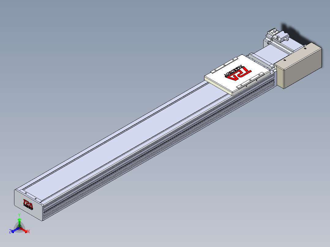 同步带全封闭直线模组TPA-HCB-110D-90-L700-ML-Y-P40-N3正等轴测图