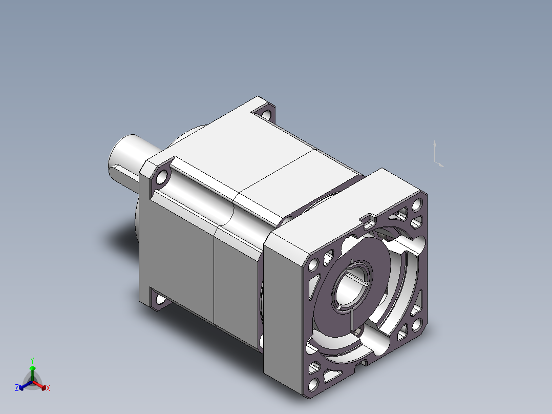行星减速机60法兰减速机 FAB060D-L1-S2-P2-14-50-70-M4-34正等轴测图
