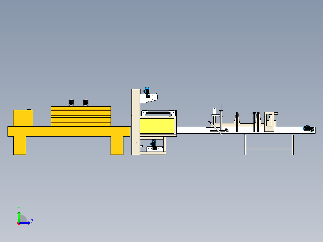 矿泉水瓶瓶装液体膜包机step左视图