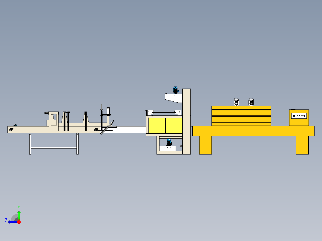 矿泉水瓶瓶装液体膜包机step右视图