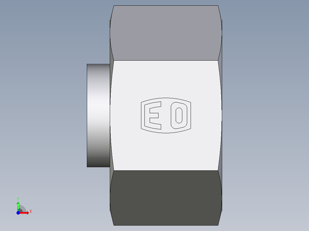 卡套式工业通用硬管接头EO_Blanking_plug_with_nut_for_cones_VKAM25SCF前视图