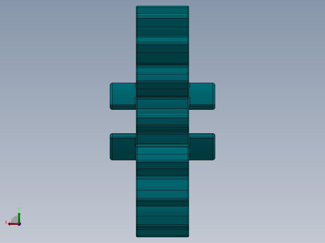 4019 - Teal - Bright Bluish GreenTechnic Gear 16 Tooth.SLDPRT后视图