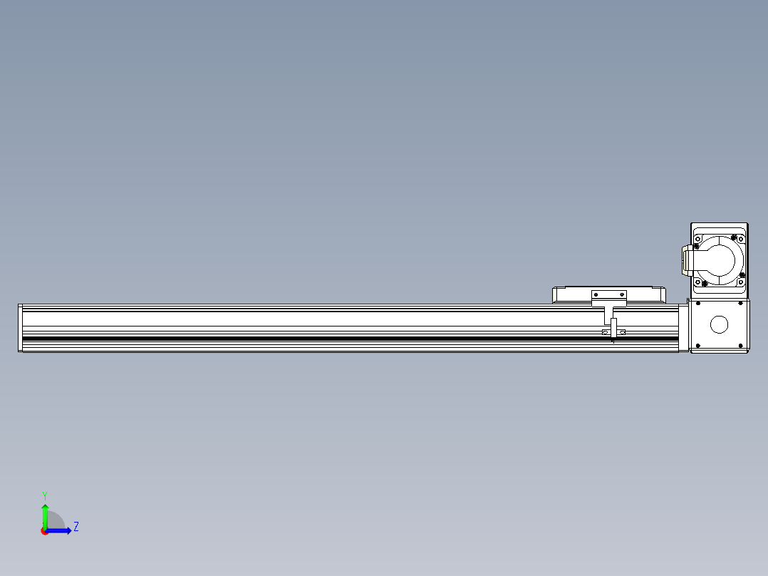 同步带全封闭直线模组TPA-HCB-105D-90-L550-RU-Y-P20-N3左视图