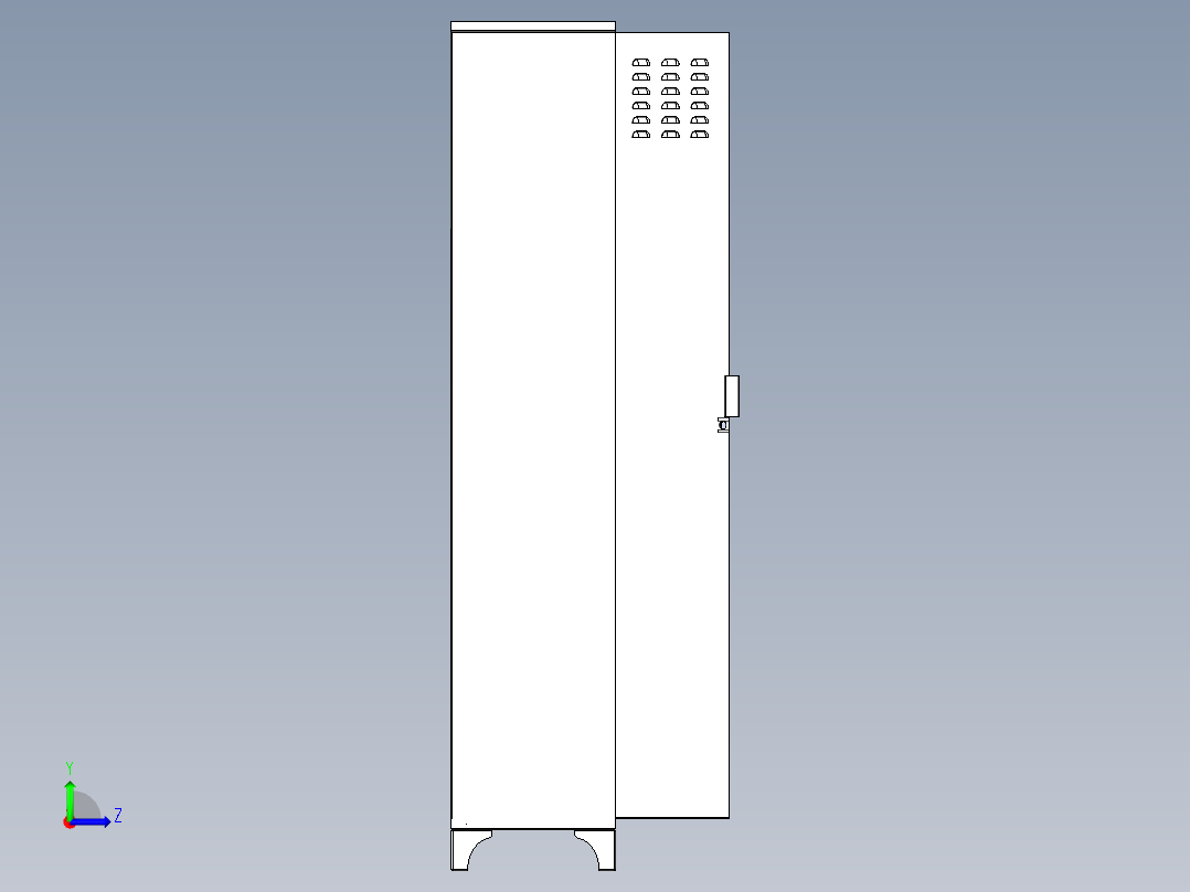 金属板衣柜左视图