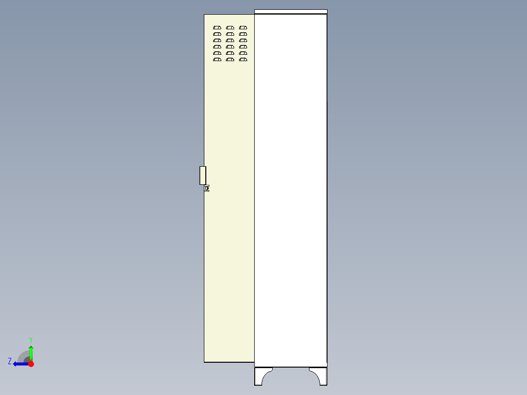 金属板衣柜右视图