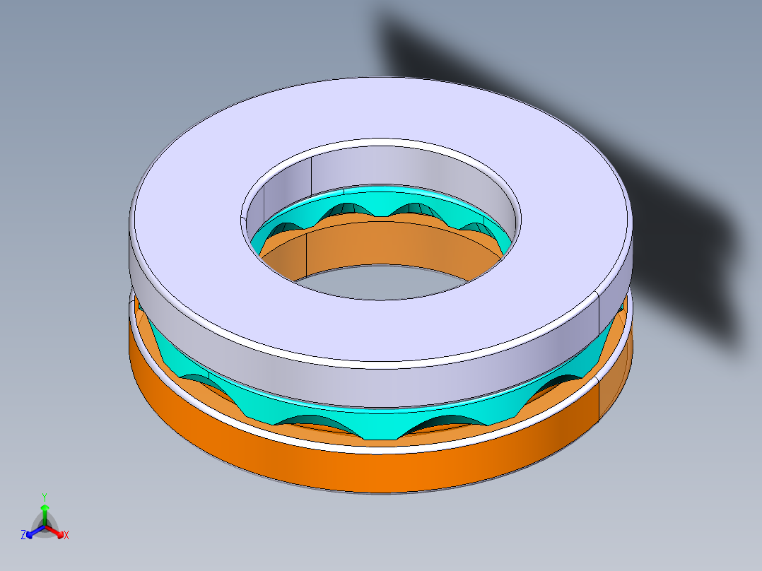 平面推力球轴承51102正等轴测图