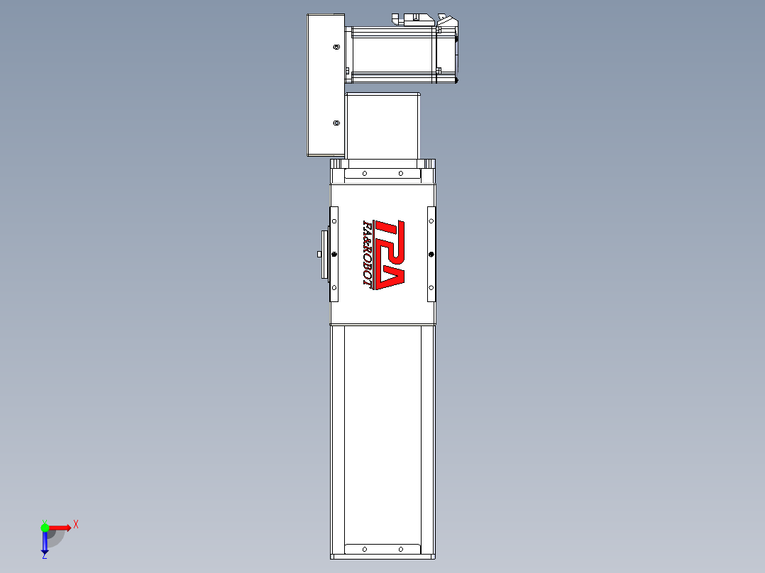 同步带全封闭直线模组TPA-HCB-110D-90-L200-MR-C-P40-N3俯视图