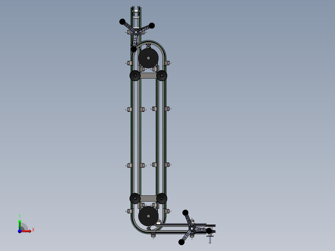 回旋提升式柔性链输送机sw16可编辑前视图