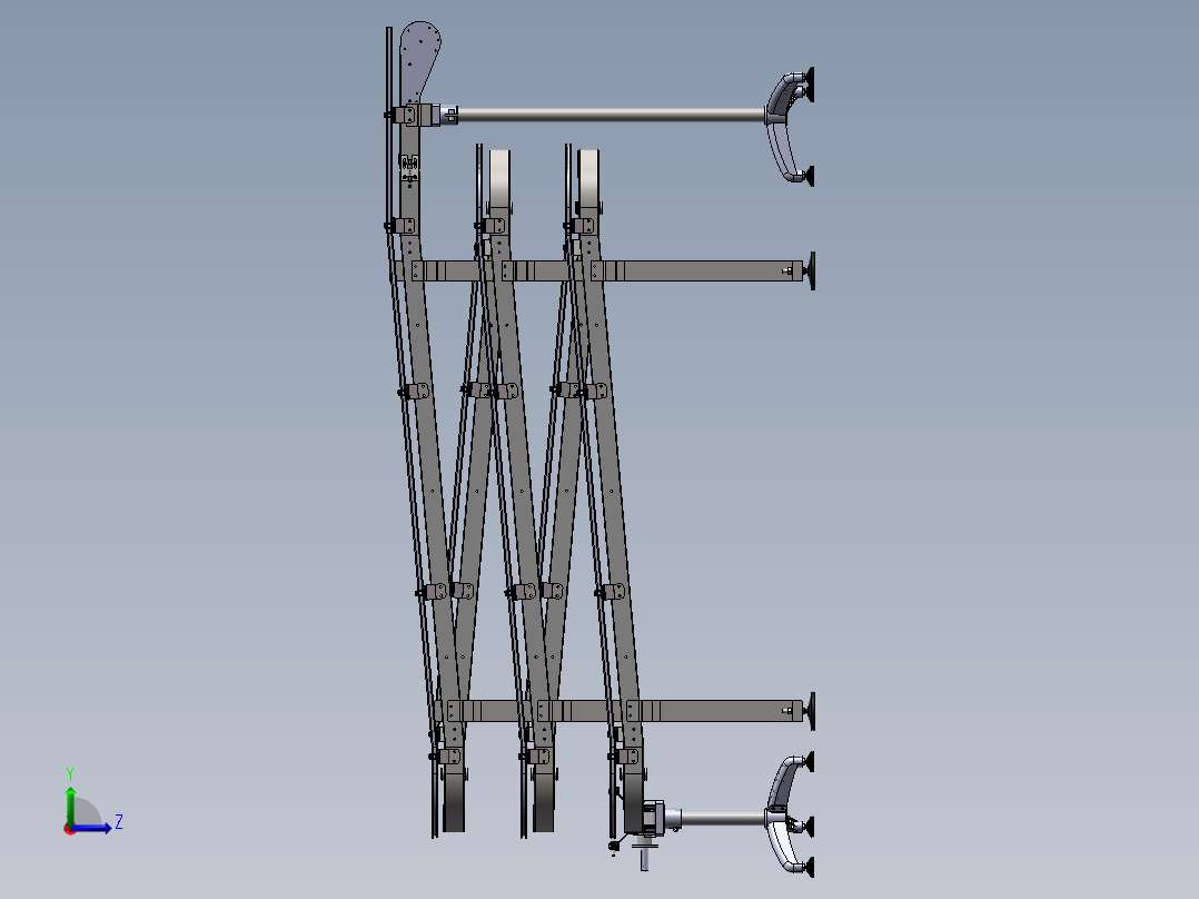 回旋提升式柔性链输送机sw16可编辑左视图