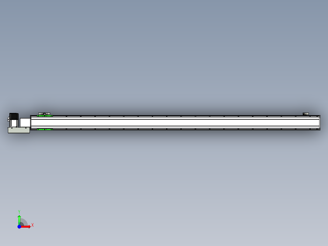 同步带滑台-半封闭B10H-L45-S1800-L-P40-D3前视图