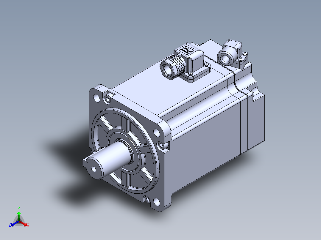 汇川电机（750w低惯量普通）MS1H1-75B30CB-A331Z 外形图正等轴测图