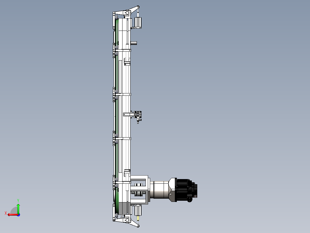 矩型同步带T23圆弧300中心距300工位数22后视图