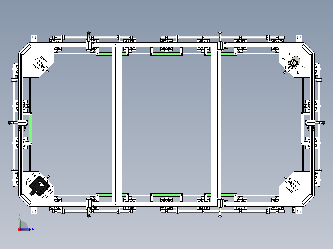 矩型同步带T23圆弧300中心距300工位数22左视图
