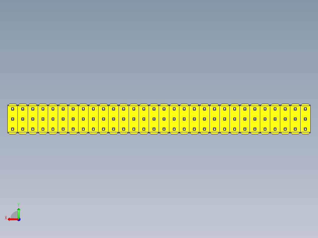 彩色公头100mil（2.54mm）系列-DS1021_yellow_3x30p_100mil_Type1_rev1.0后视图