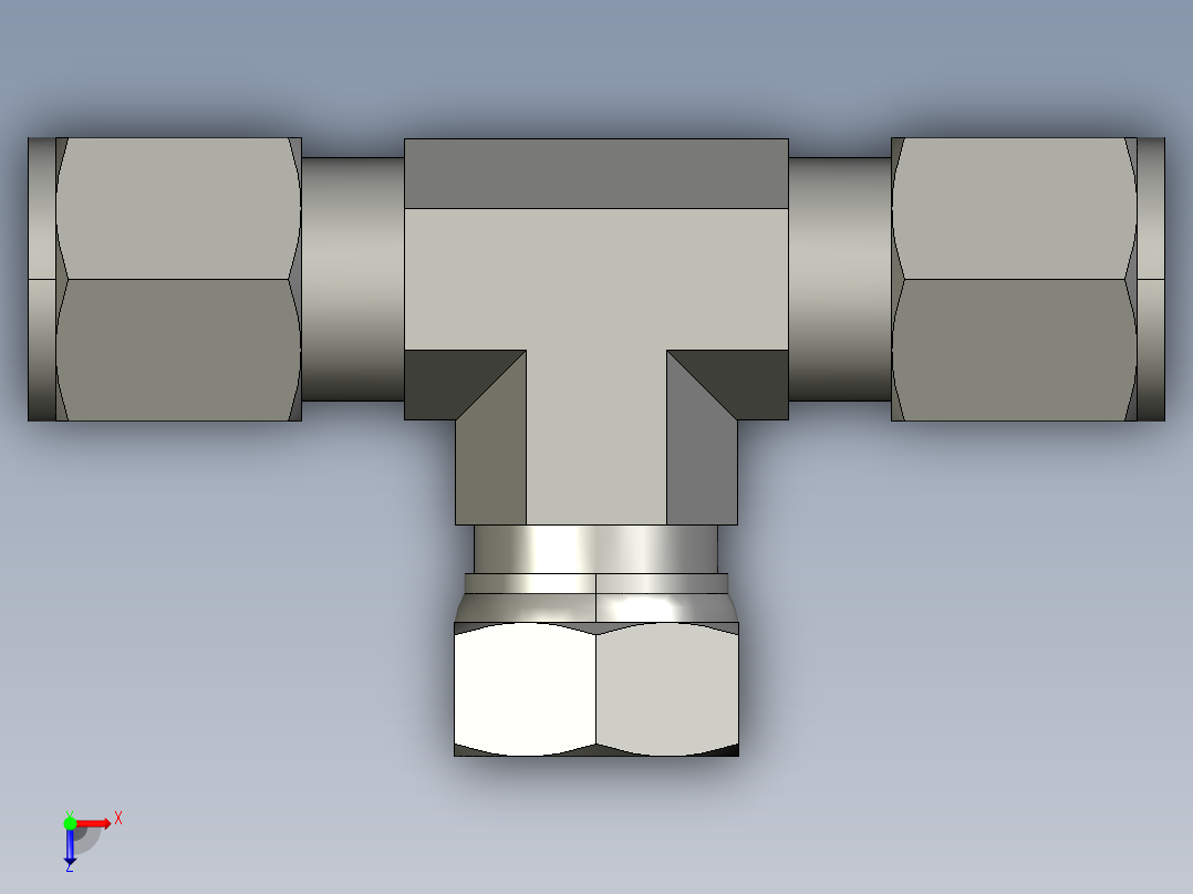 卡套式工业通用硬管接头8_s6bu-s俯视图