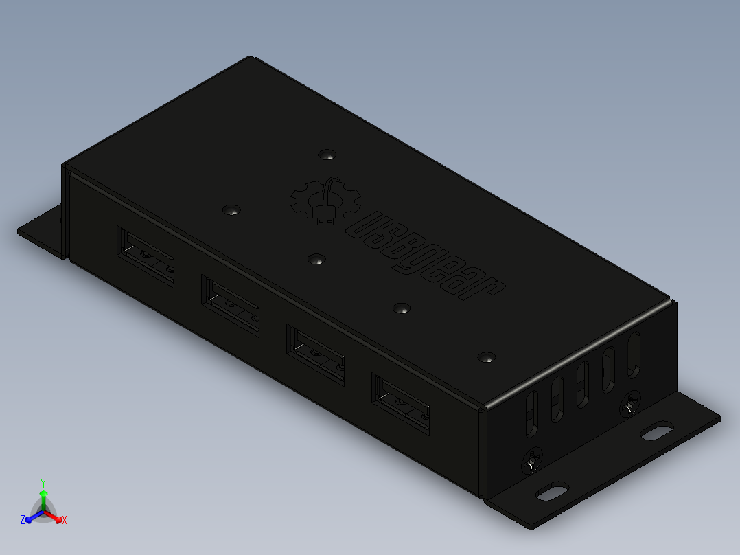 4端口usb迷你高功率集线器端口主视图