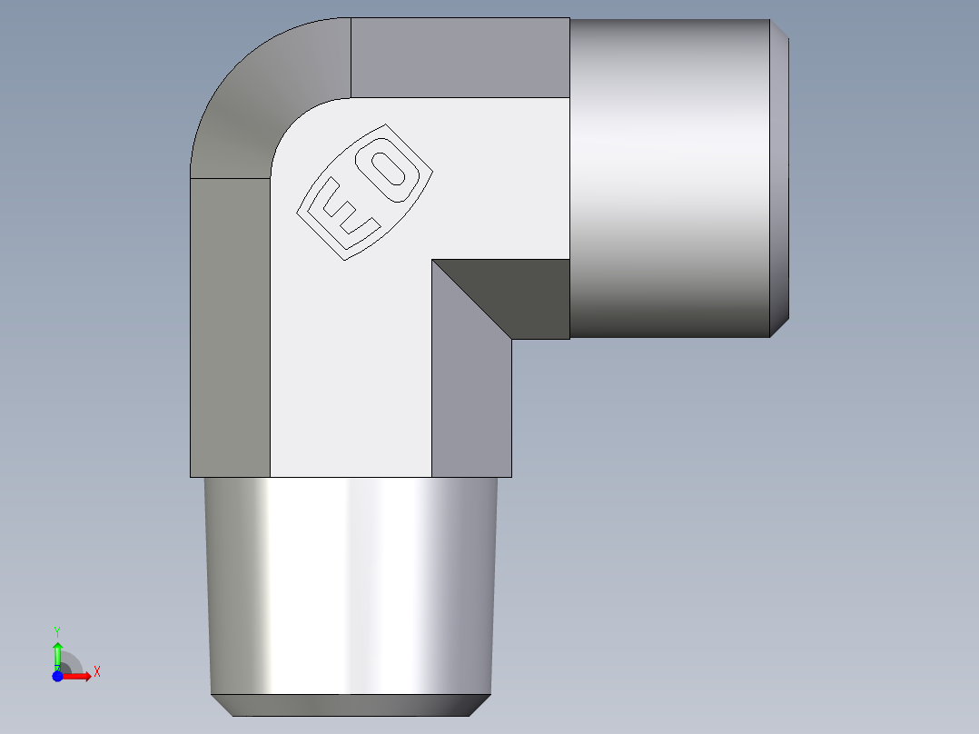 卡套式工业通用硬管接头EO_Male_stud_elbow_WE10LM71X前视图