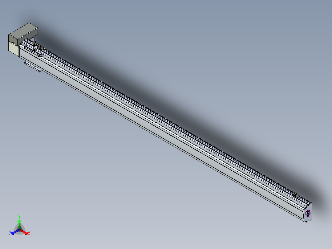 同步带滑台-半封闭B10H-L45-S1850-RD-P40-D3正等轴测图