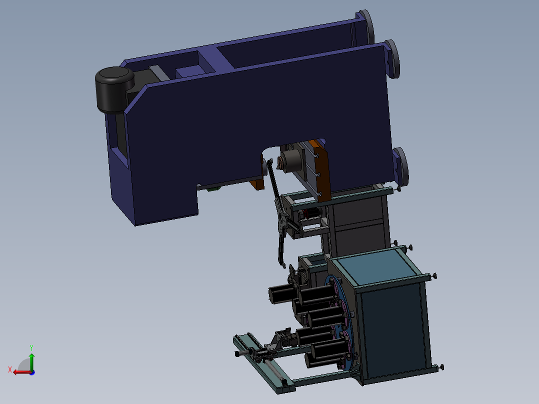 冲床旋转送料后视图