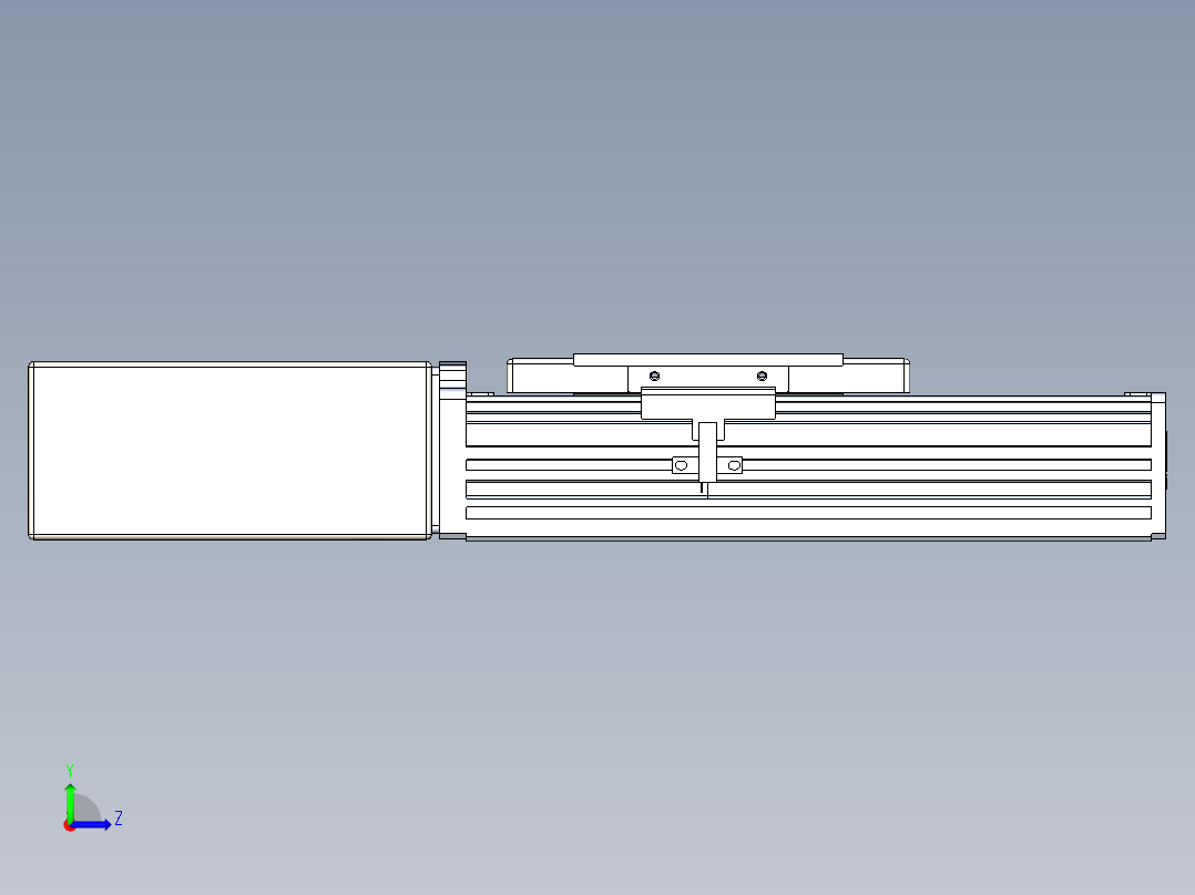 同步带全封闭直线模组TPA-HCB-110D-90-L50-MR-Y-P40-N3左视图