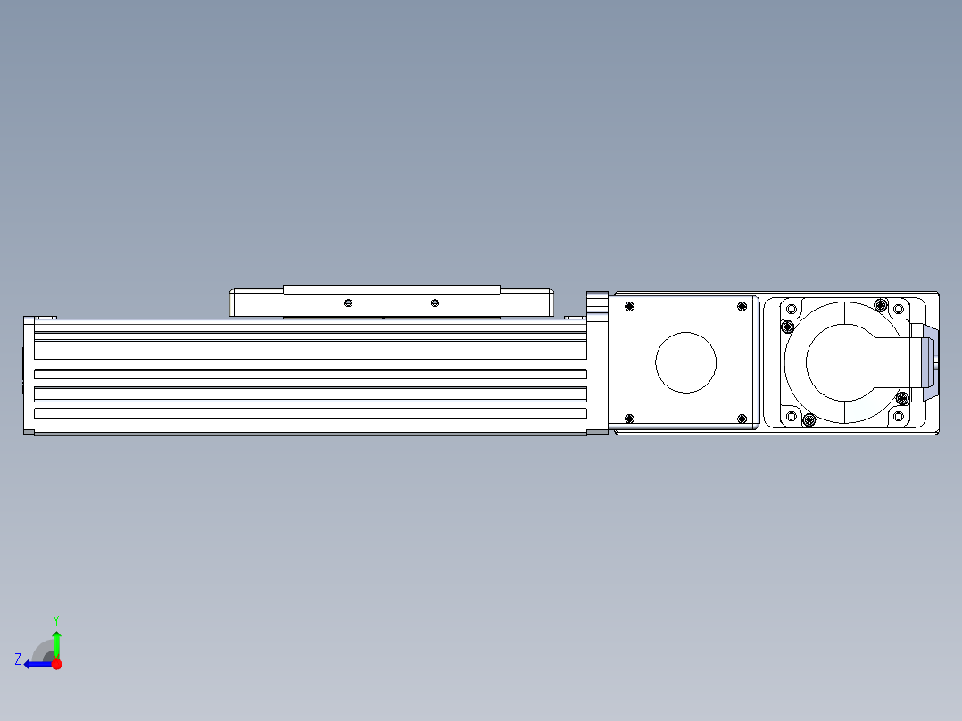 同步带全封闭直线模组TPA-HCB-110D-90-L50-MR-Y-P40-N3右视图