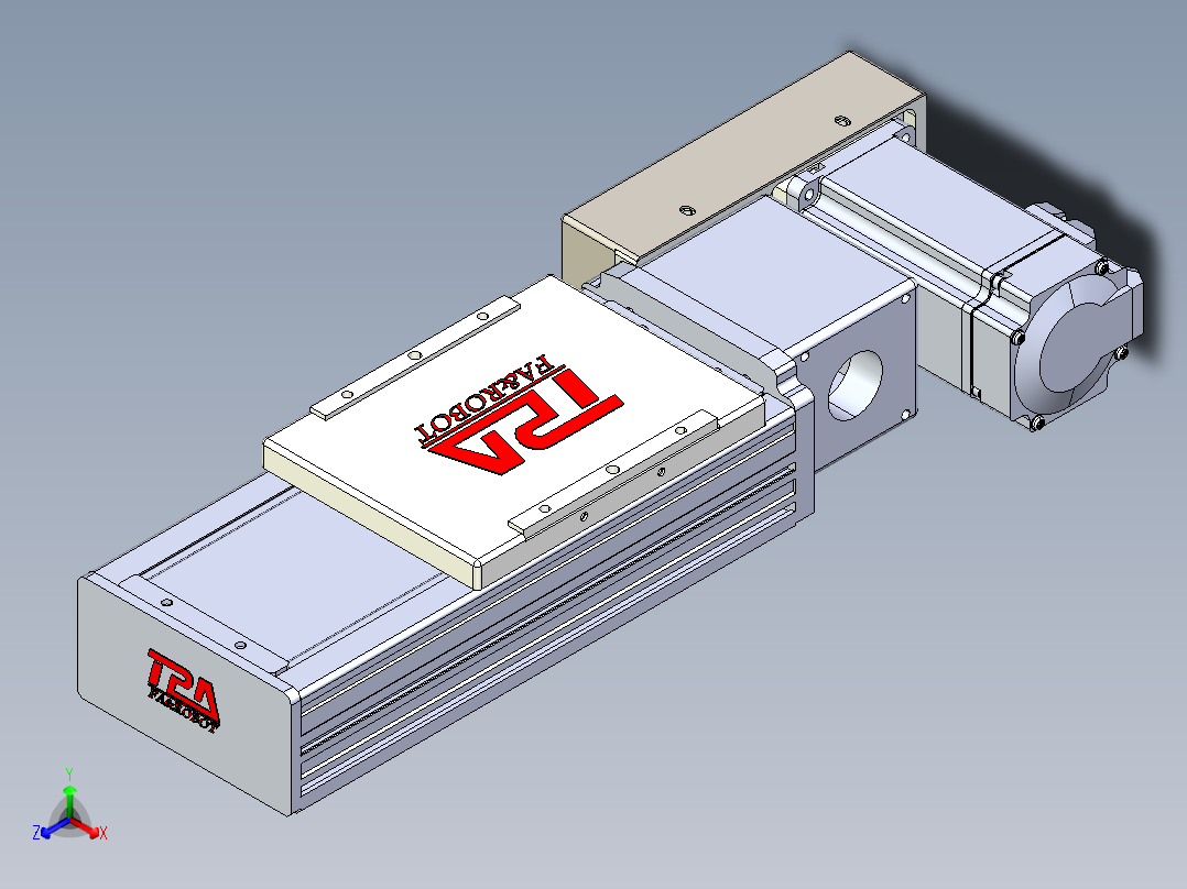同步带全封闭直线模组TPA-HCB-110D-90-L50-MR-Y-P40-N3正等轴测图