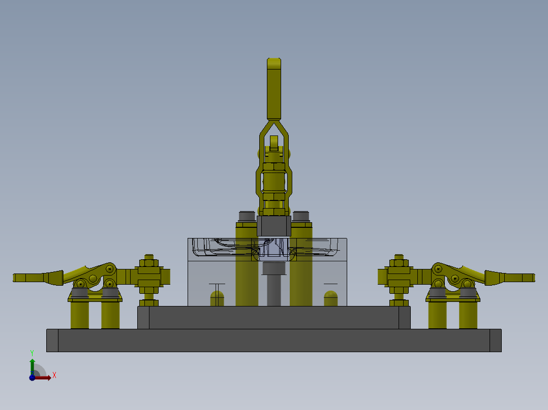 工件夹紧夹具前视图