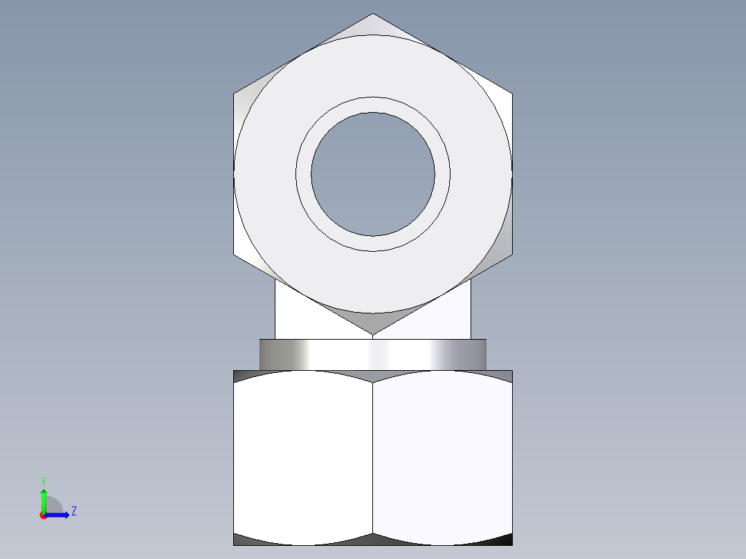 卡套式工业通用硬管接头EO_Union_tee_T15L71左视图