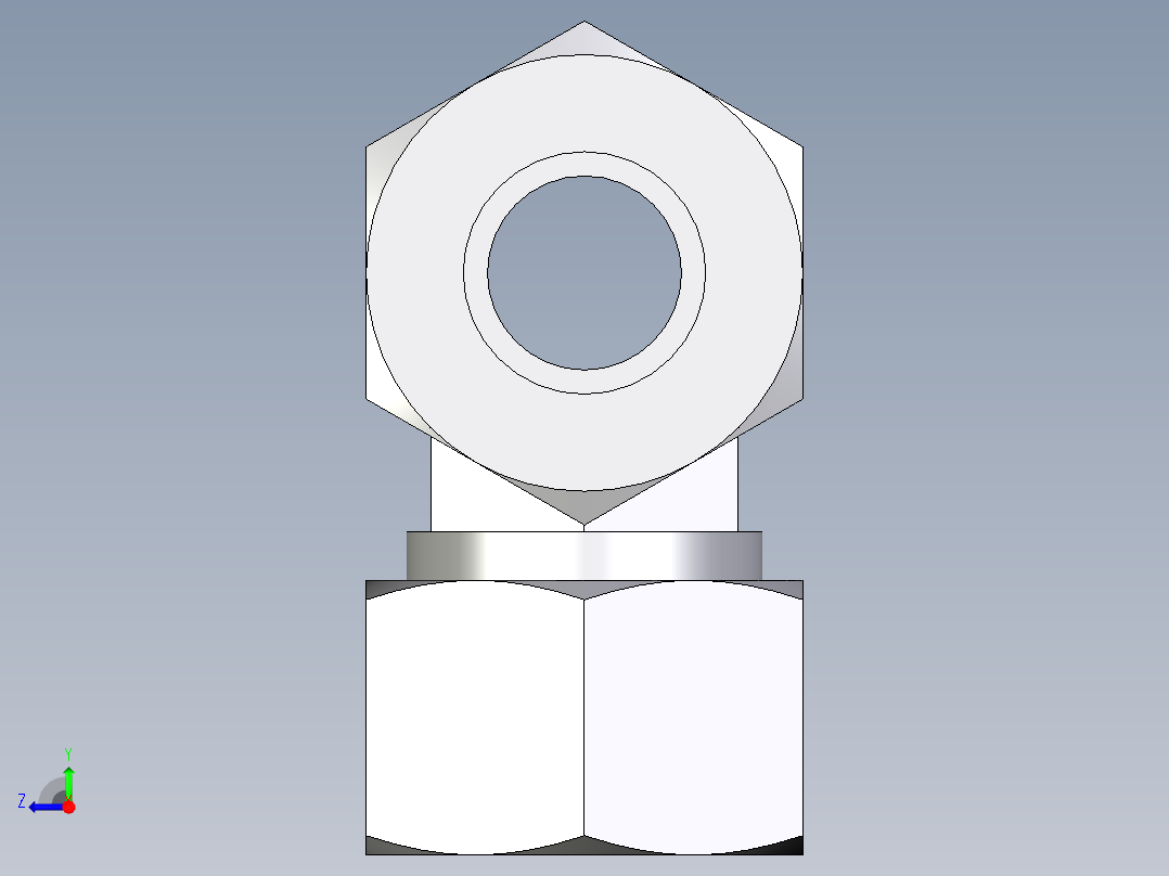 卡套式工业通用硬管接头EO_Union_tee_T15L71右视图